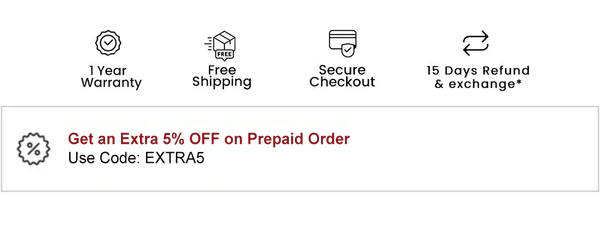 Get an Extra 5% OFF on Prepaid Order